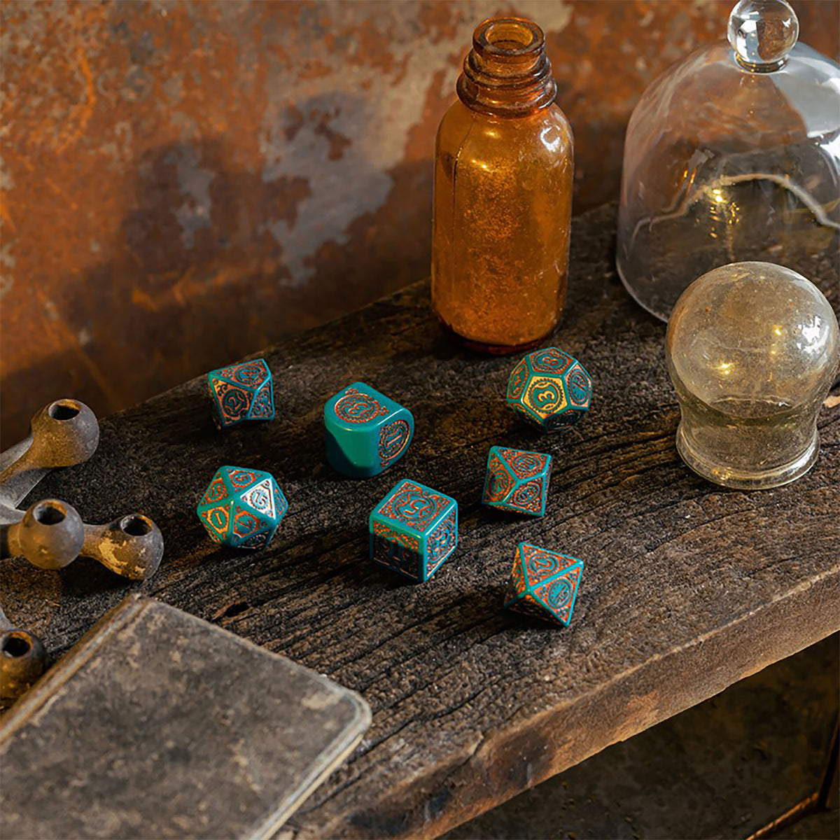 Image produit Set de dés RPG moderne Steampunk Clockwork Nautical Apparatus 7pcs