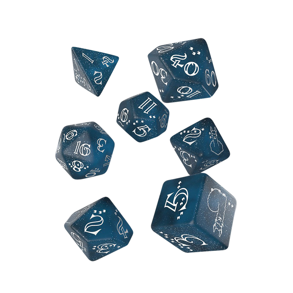 Image produit Ensemble de dés Lama Scintillant 7pcs bleu-blanc