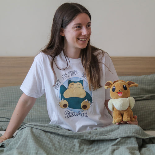 Image produit Pokemon - Ronflex Eat Sleep Repeat T-shirt blanc