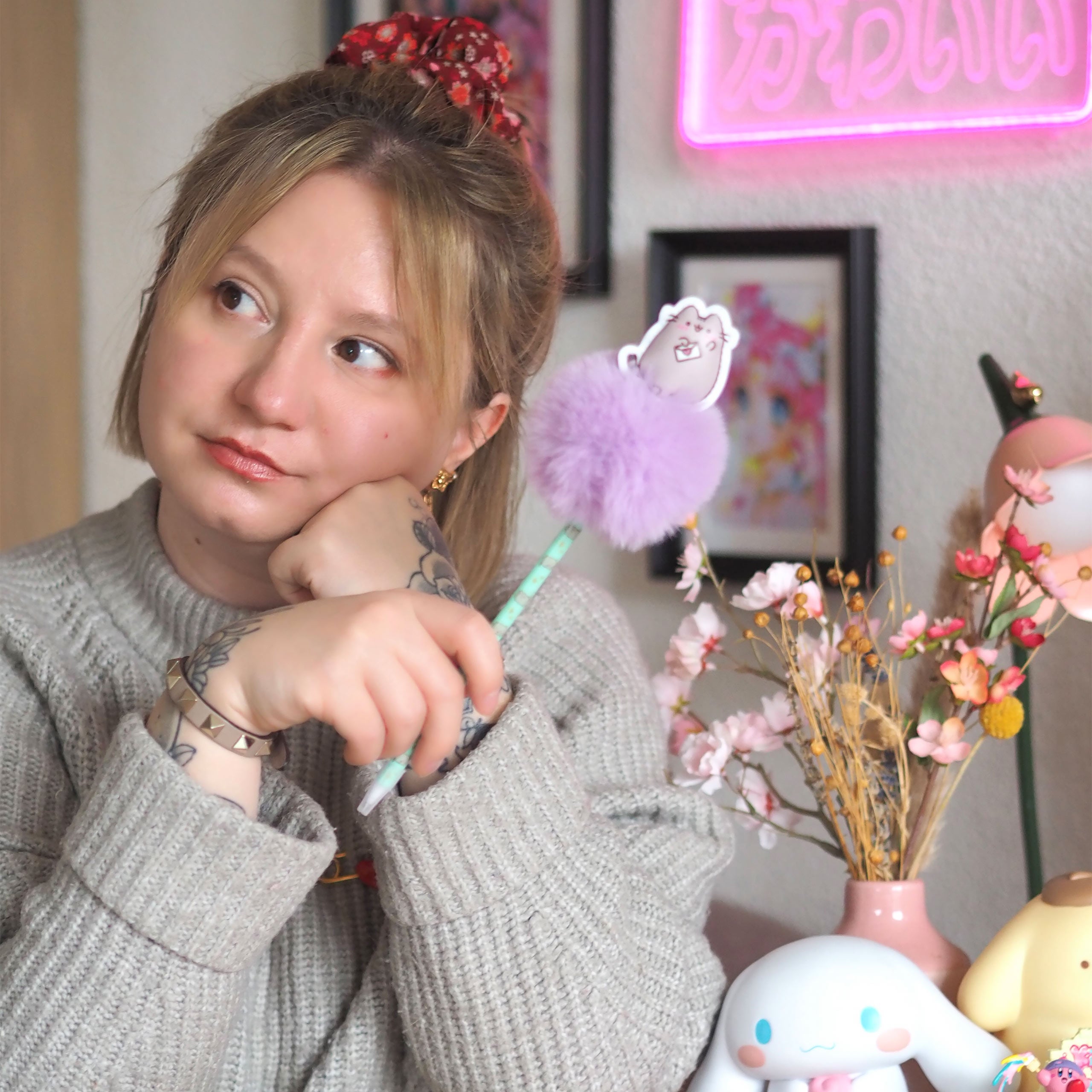 Image produit Pusheen - Stylo à bille avec pompon