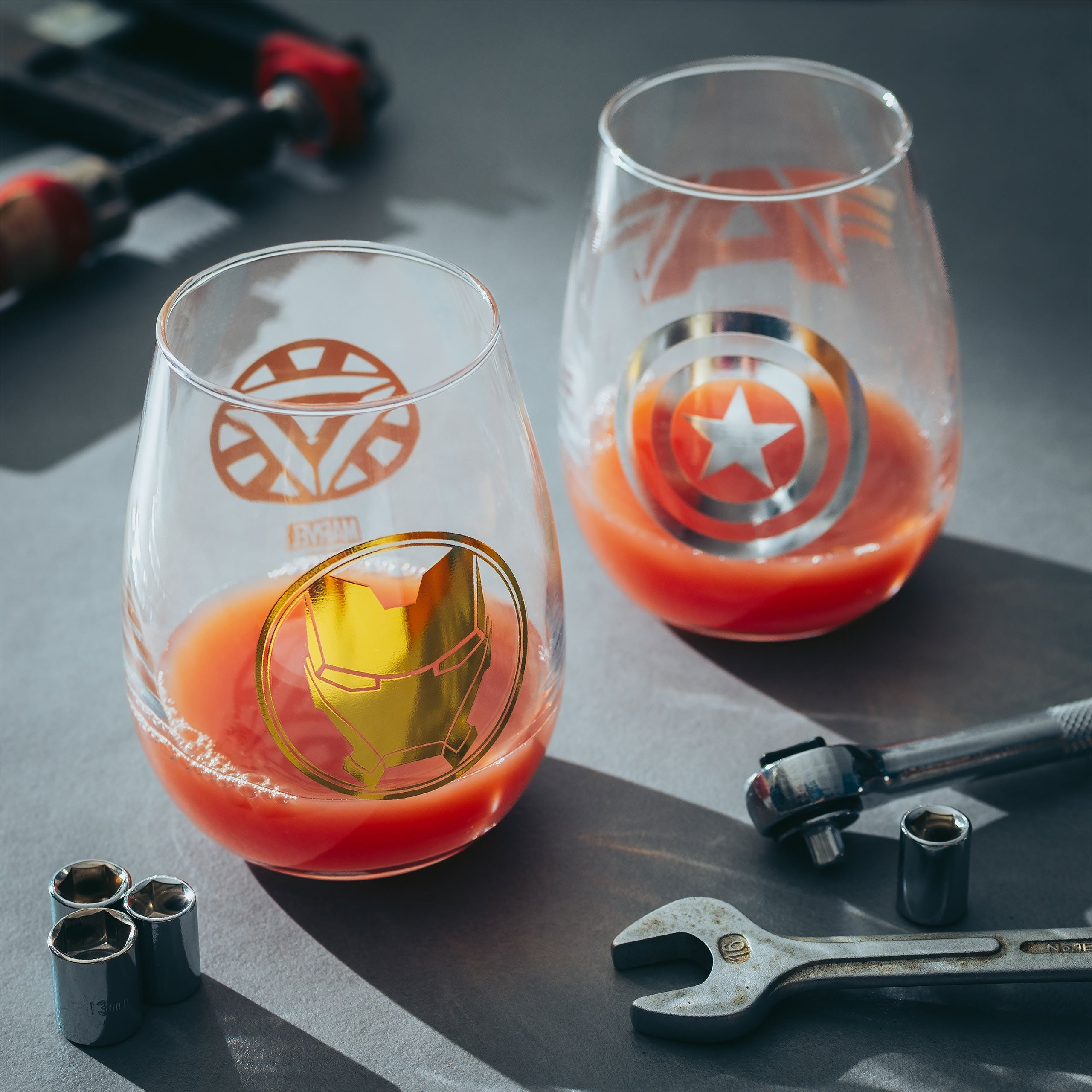 Image produit Marvel Avengers - Iron Man & Captain America Verres Ensemble de 2