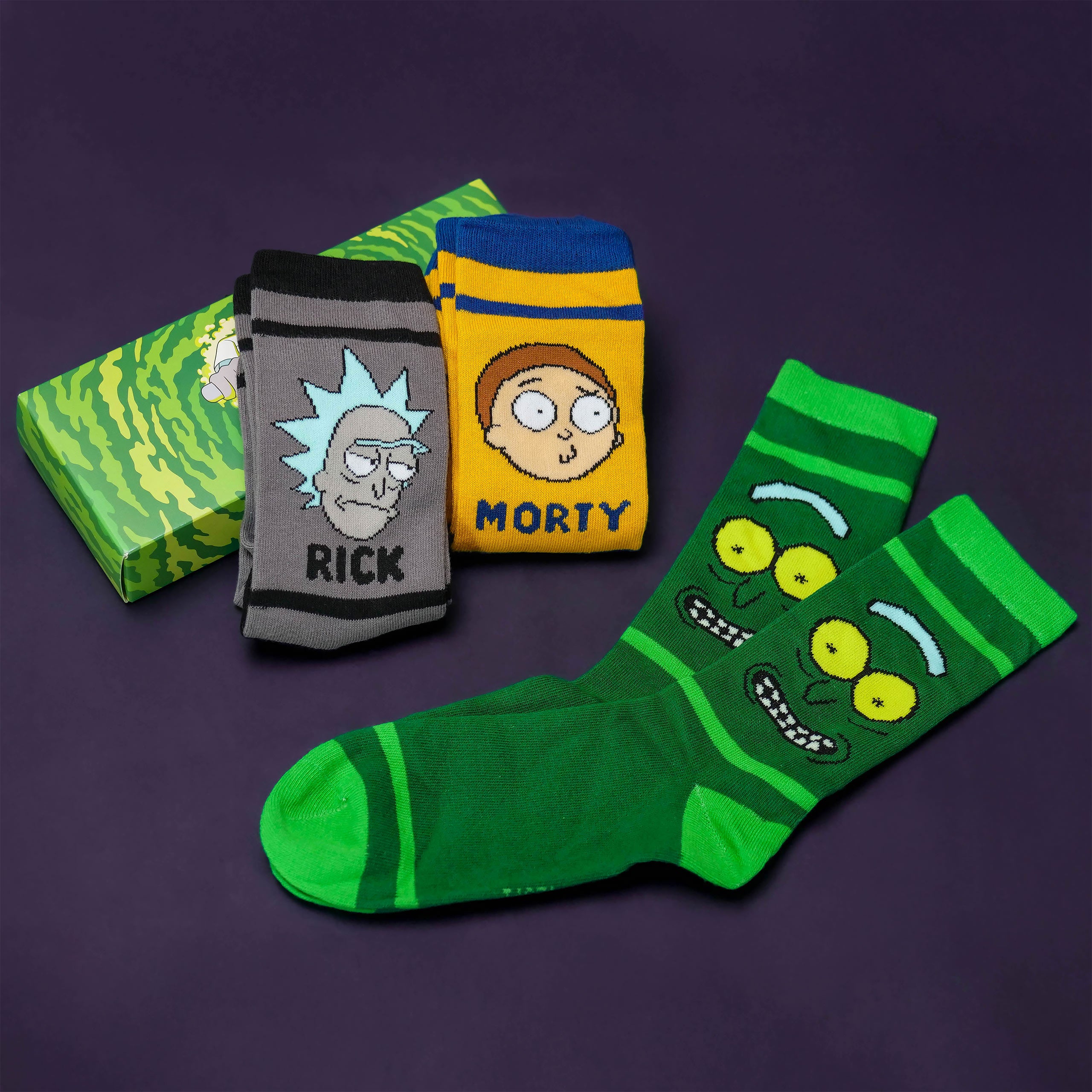 Image produit Chaussettes Characters Ensemble de 3 en Boîte Cadeau - Rick et Morty