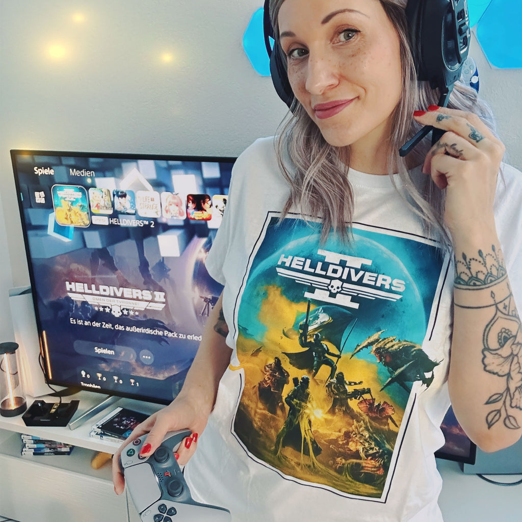 Image produit Helldivers 2 - T-shirt d'art clé blanc