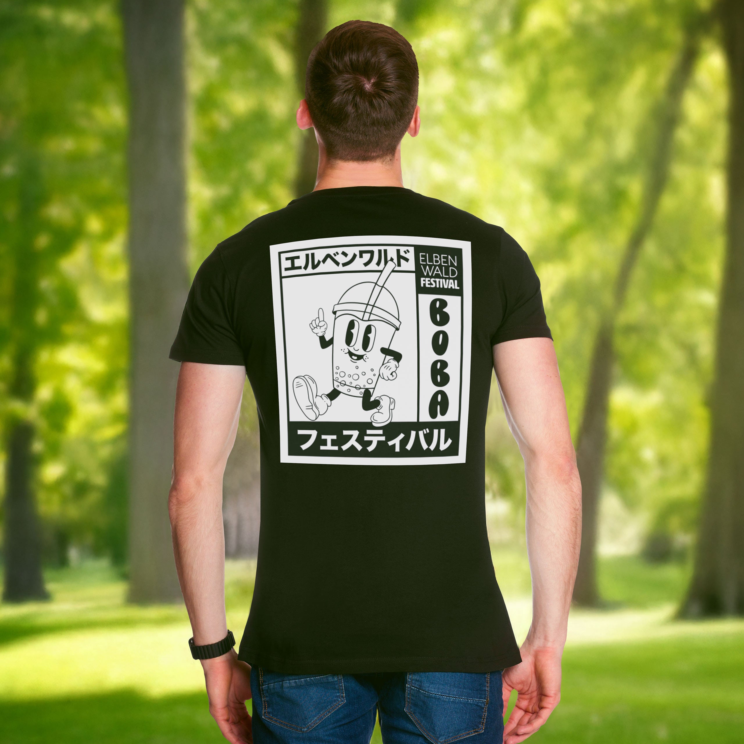 Image produit T-shirt noir Elbenwald Festival Bubble Tea