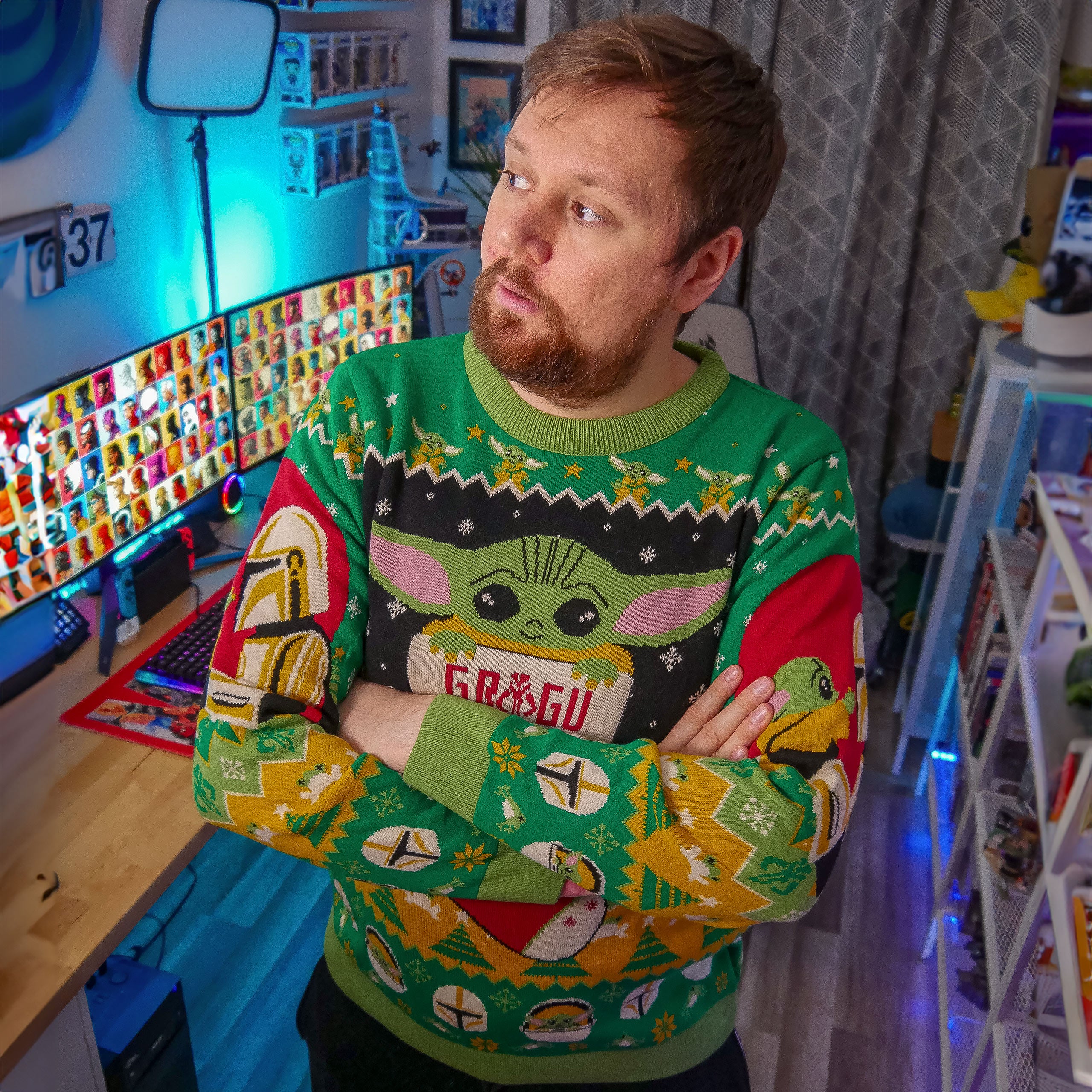 Image produit Pull tricoté Grogu avec Mando - Star Wars The Mandalorian