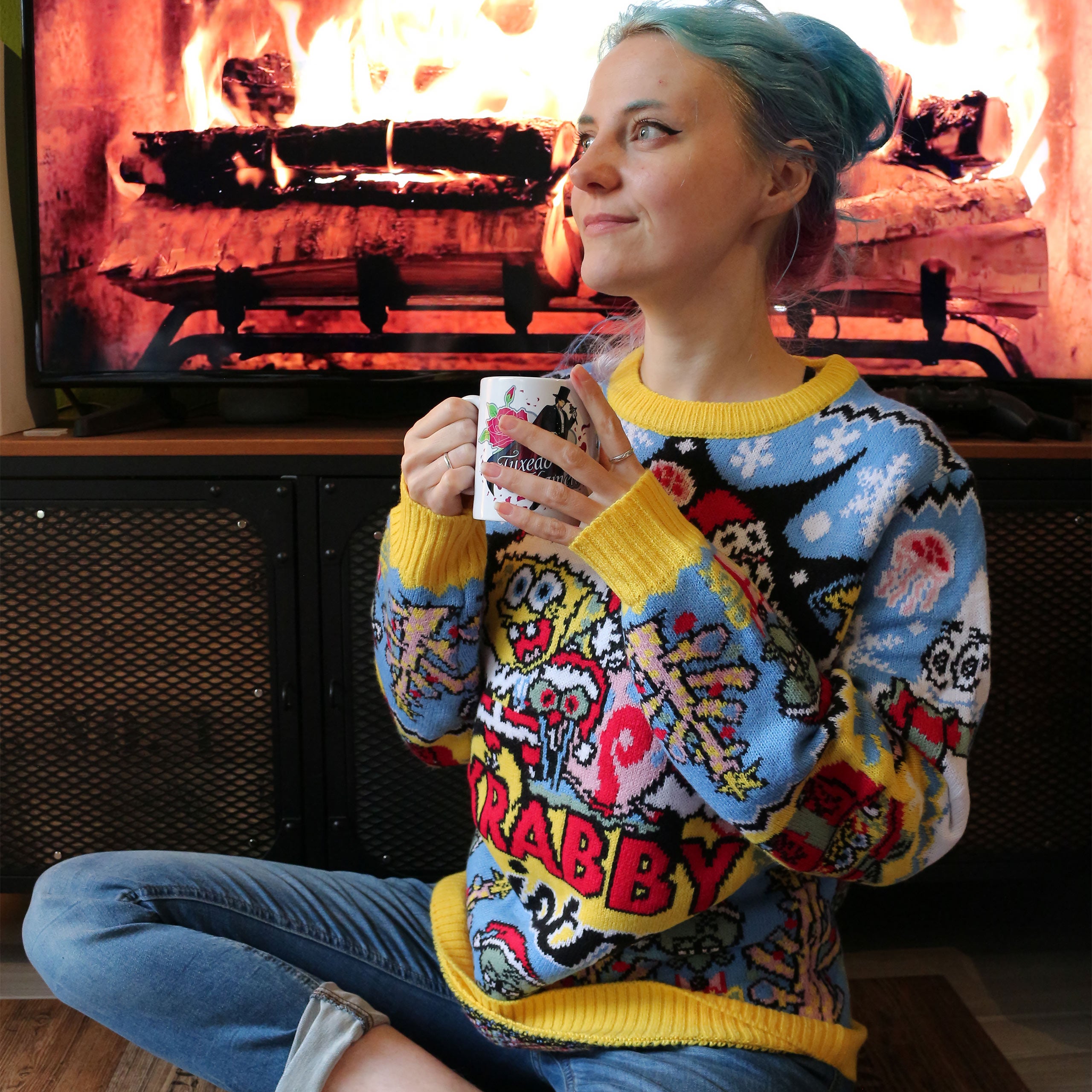 Image produit Bob l'éponge - Pull tricoté Krabby Christmas