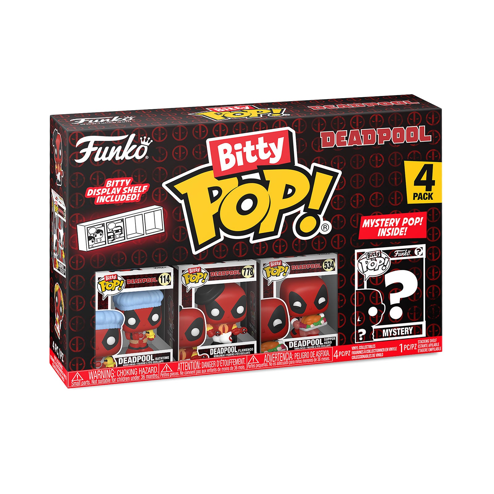 Image produit Deadpool - Ensemble de 4 figurines Funko Bitty Pop Série 2
