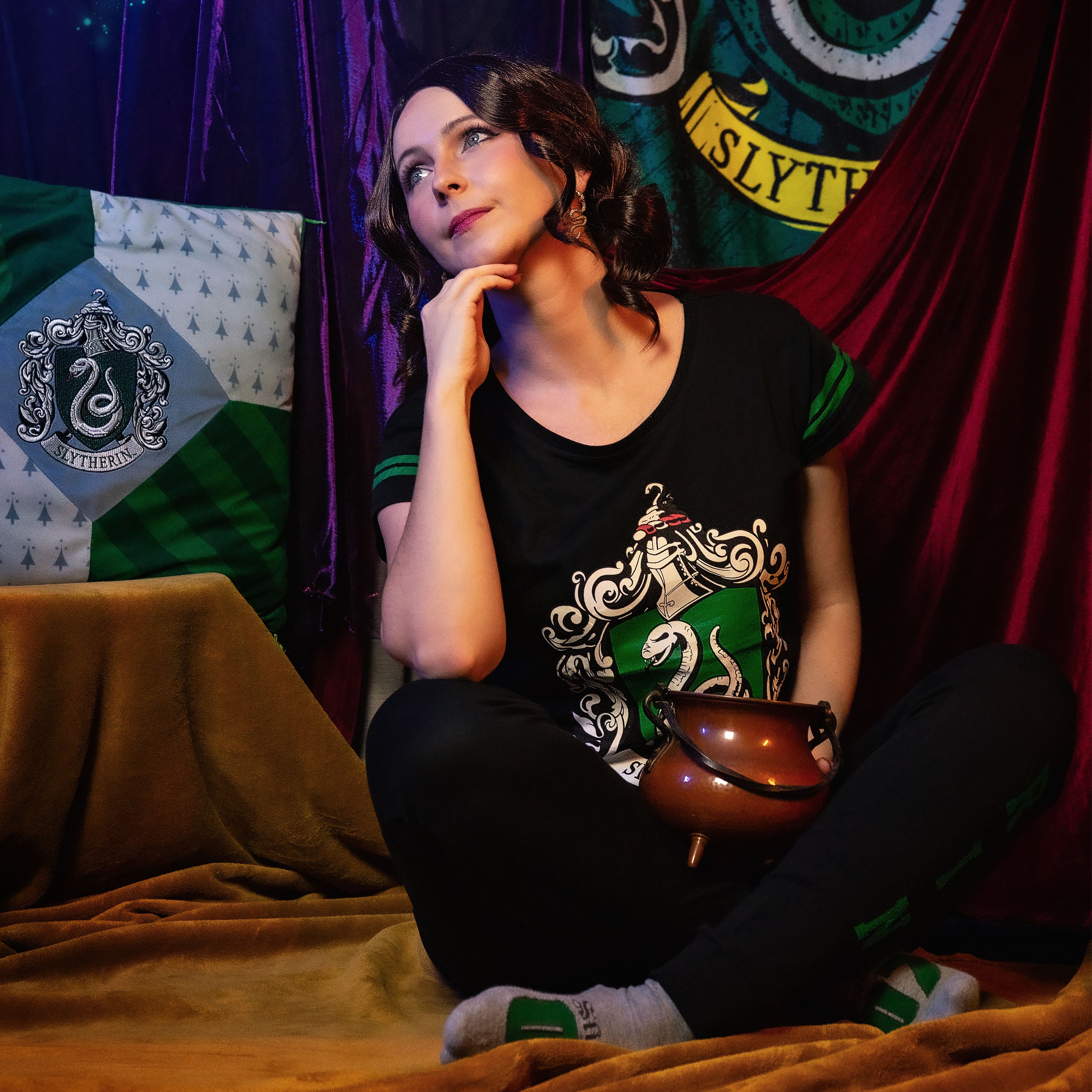 Image produit Pyjama blason Serpentard noir - Harry Potter