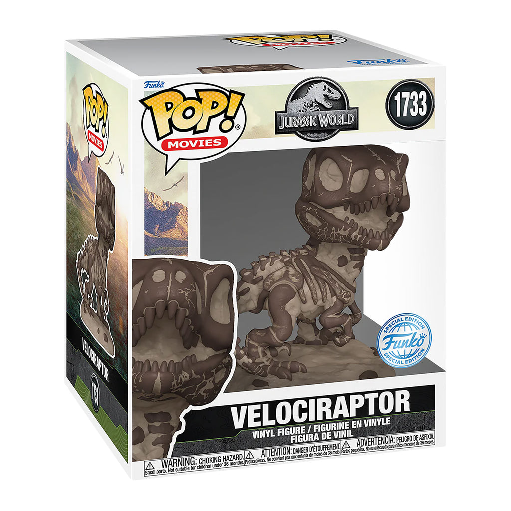 Image produit Jurassic World - Figurine Funko Pop Super Size Fossile de Velociraptor