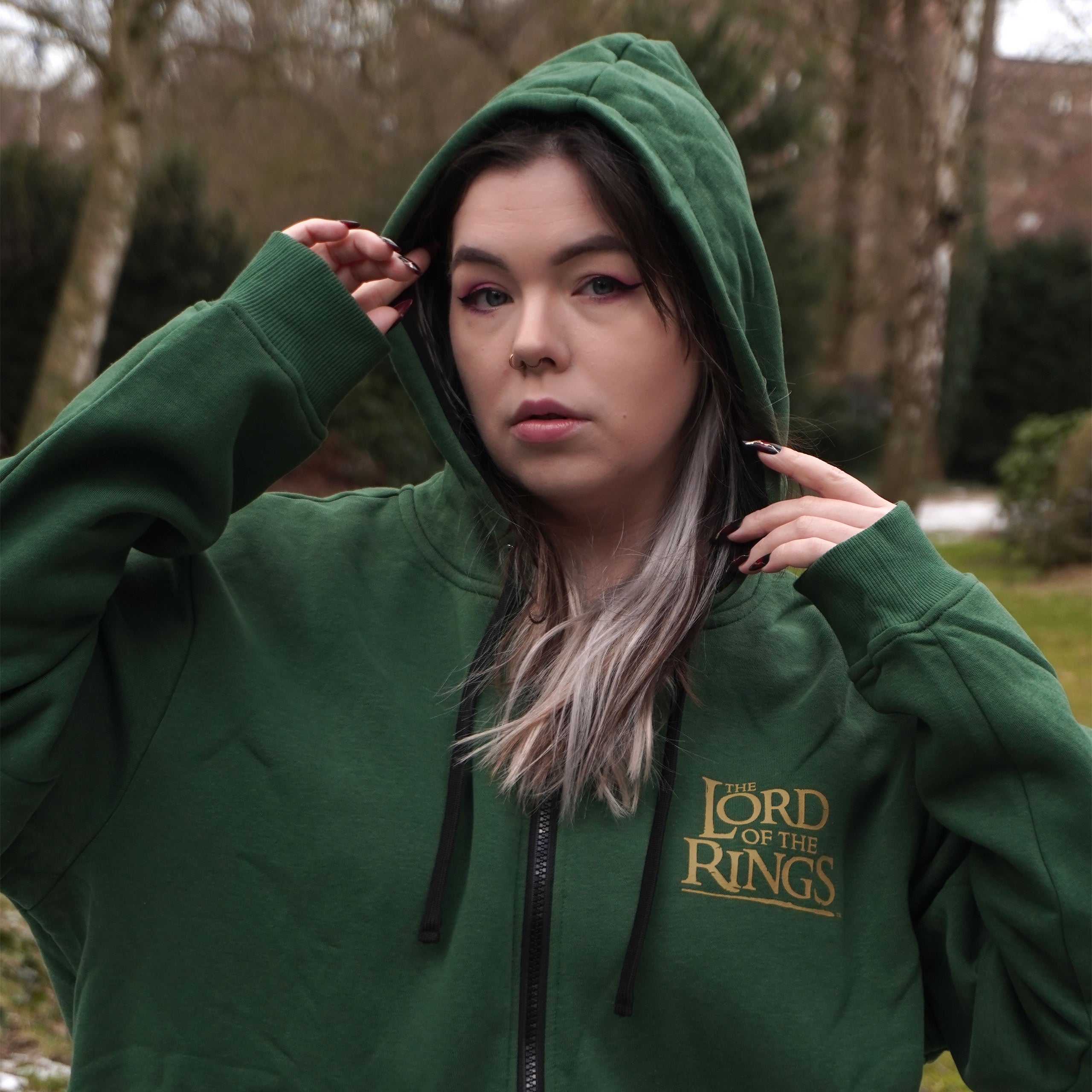 Image produit Le Seigneur des Anneaux - Veste à capuche zippée Terre du Milieu verte