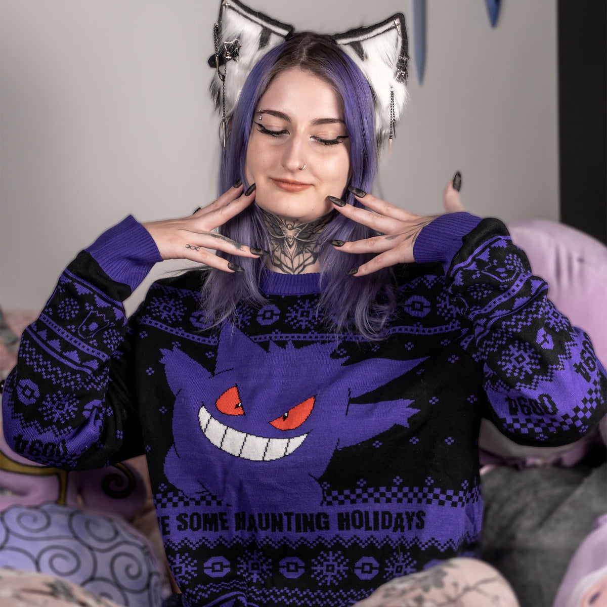 Image produit Pokemon - Pull en tricot Gengar
