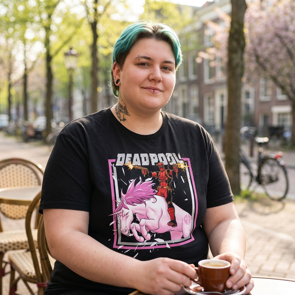 Image produit Deadpool - T-shirt Pink Unicorn Ride noir