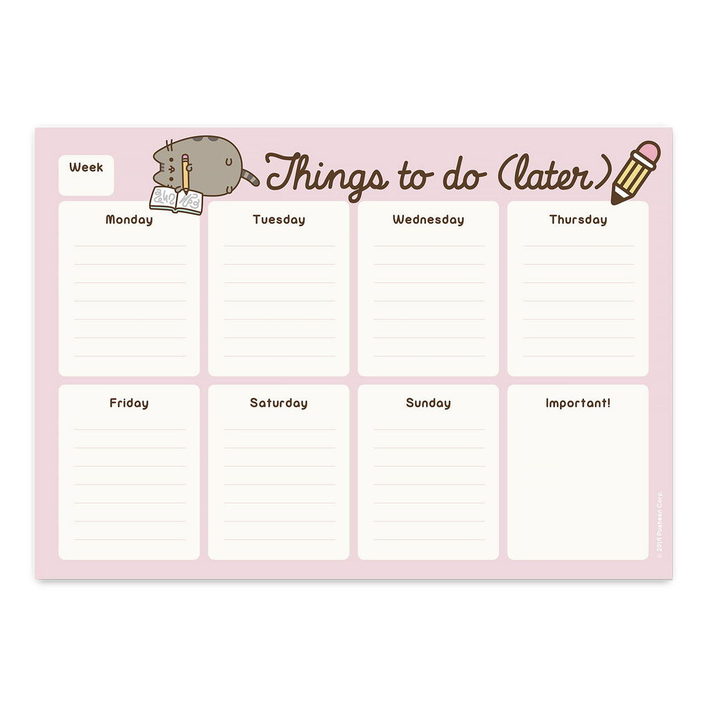 Image produit Pusheen - Choses à faire plus tard Planificateur hebdomadaire