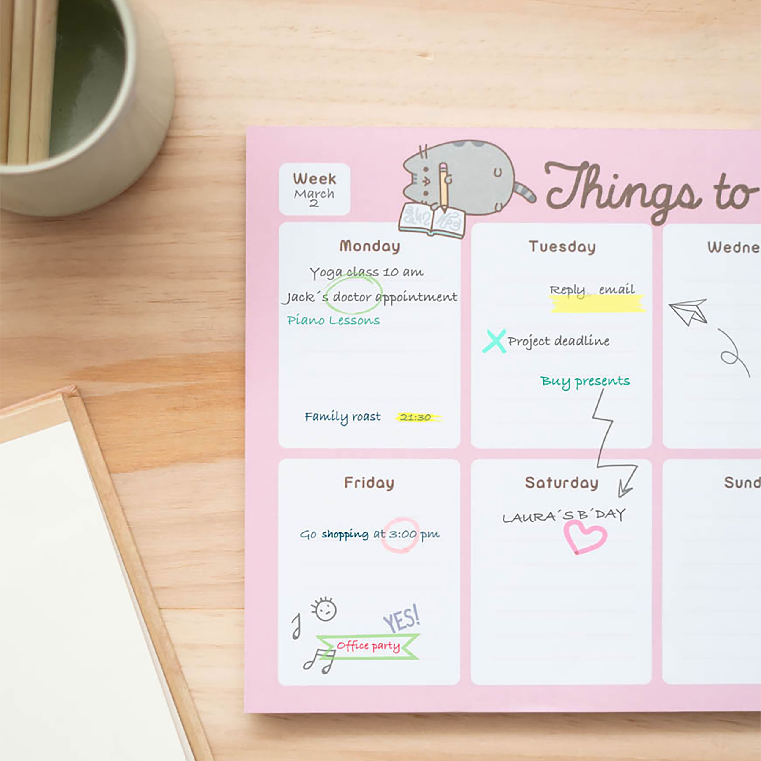 Image produit Pusheen - Choses à faire plus tard Planificateur hebdomadaire