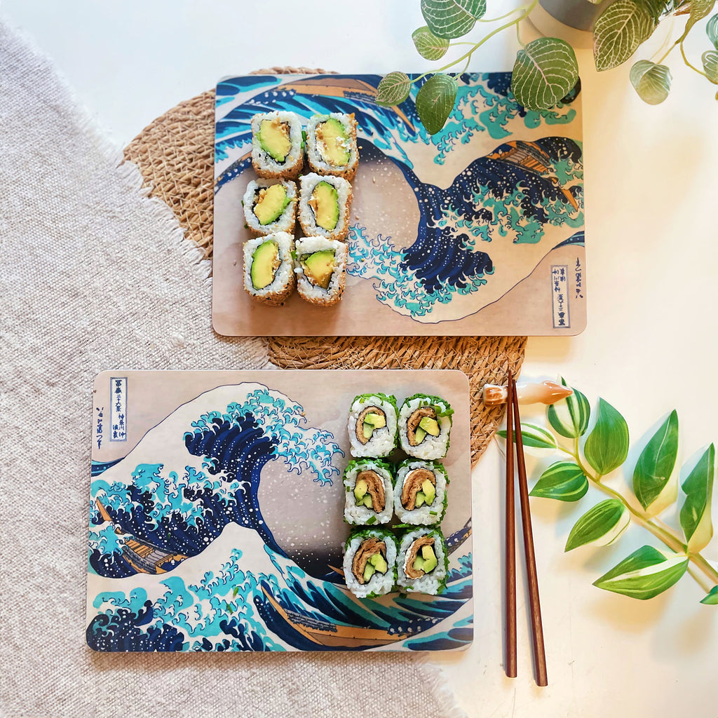Image produit La grande vague de Kanagawa - Ensemble de 4 planches à déjeuner Katsushika Hokusai