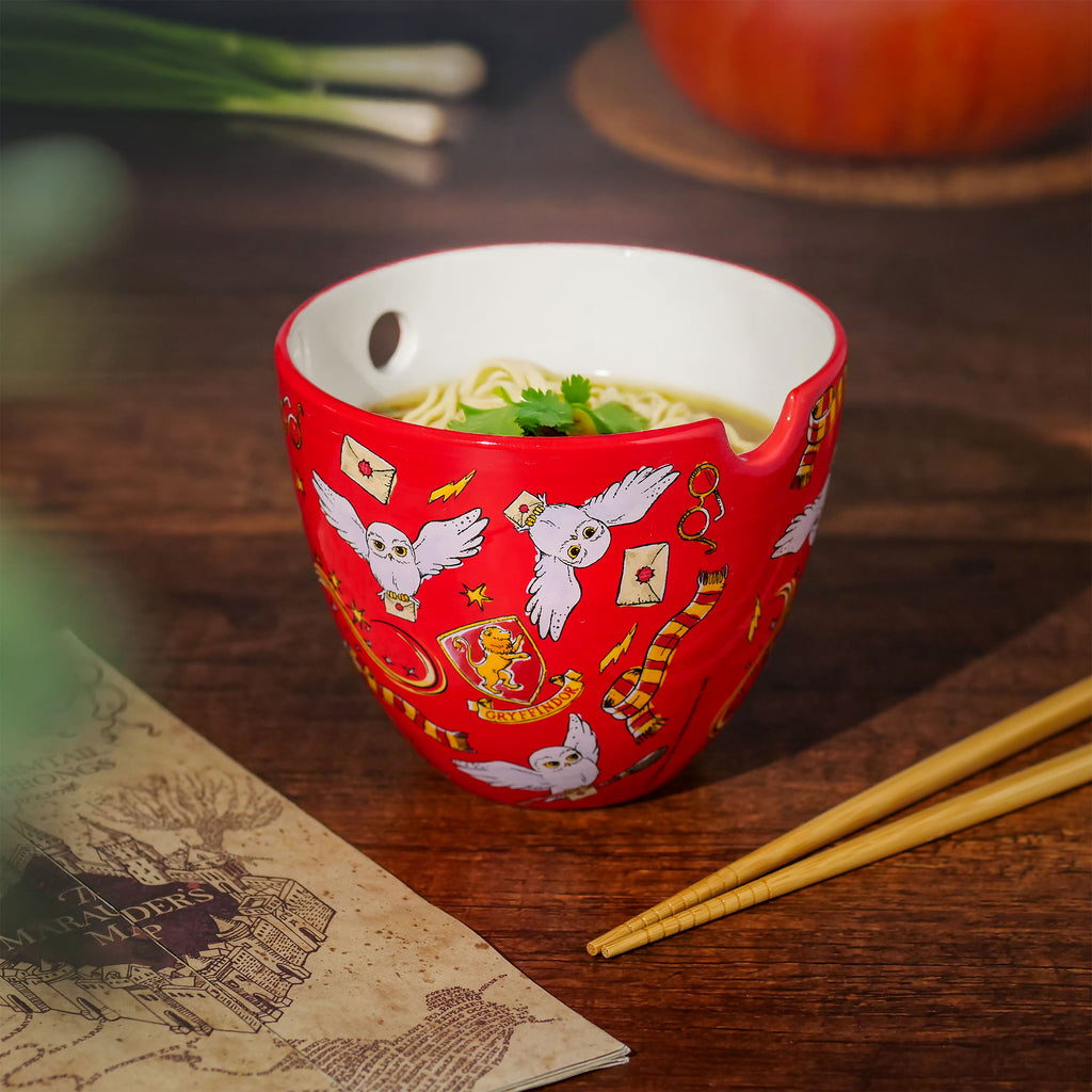 Image produit Bol Ramen Symboles Magiques avec Baguettes - Harry Potter