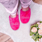 Image produit Barbie - Chaussons en peluche avec logo