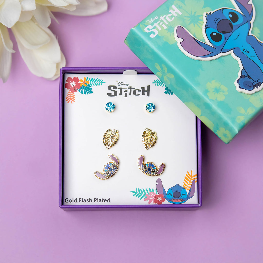 Image produit Boucles d'oreilles Stitch Coffret cadeau 3 pièces - Lilo & Stitch