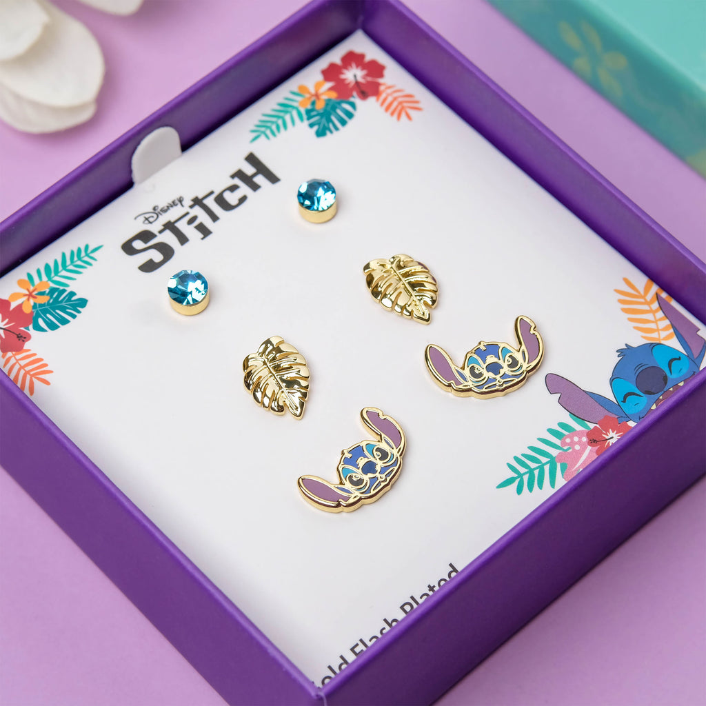 Image produit Boucles d'oreilles Stitch Coffret cadeau 3 pièces - Lilo & Stitch