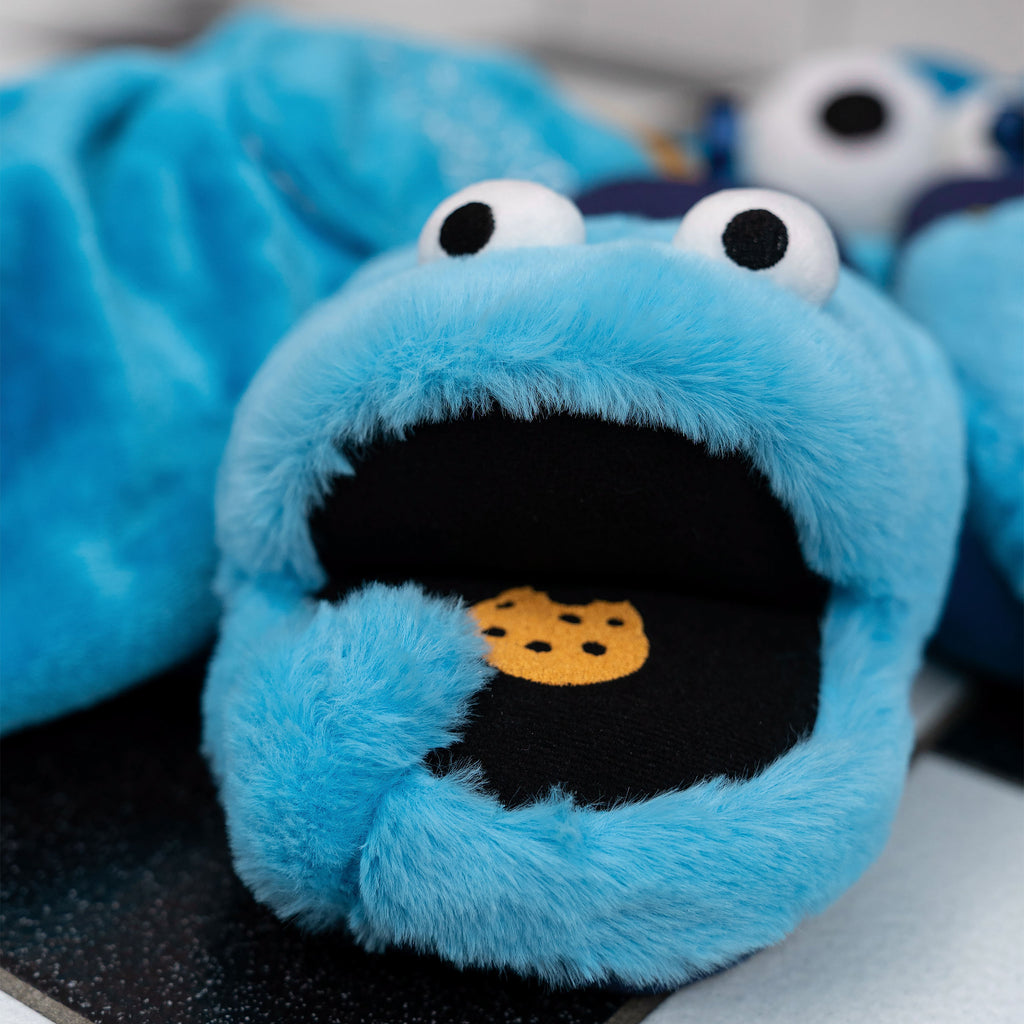 Image produit Pantoufles en peluche Cookie Monster - Rue Sésame