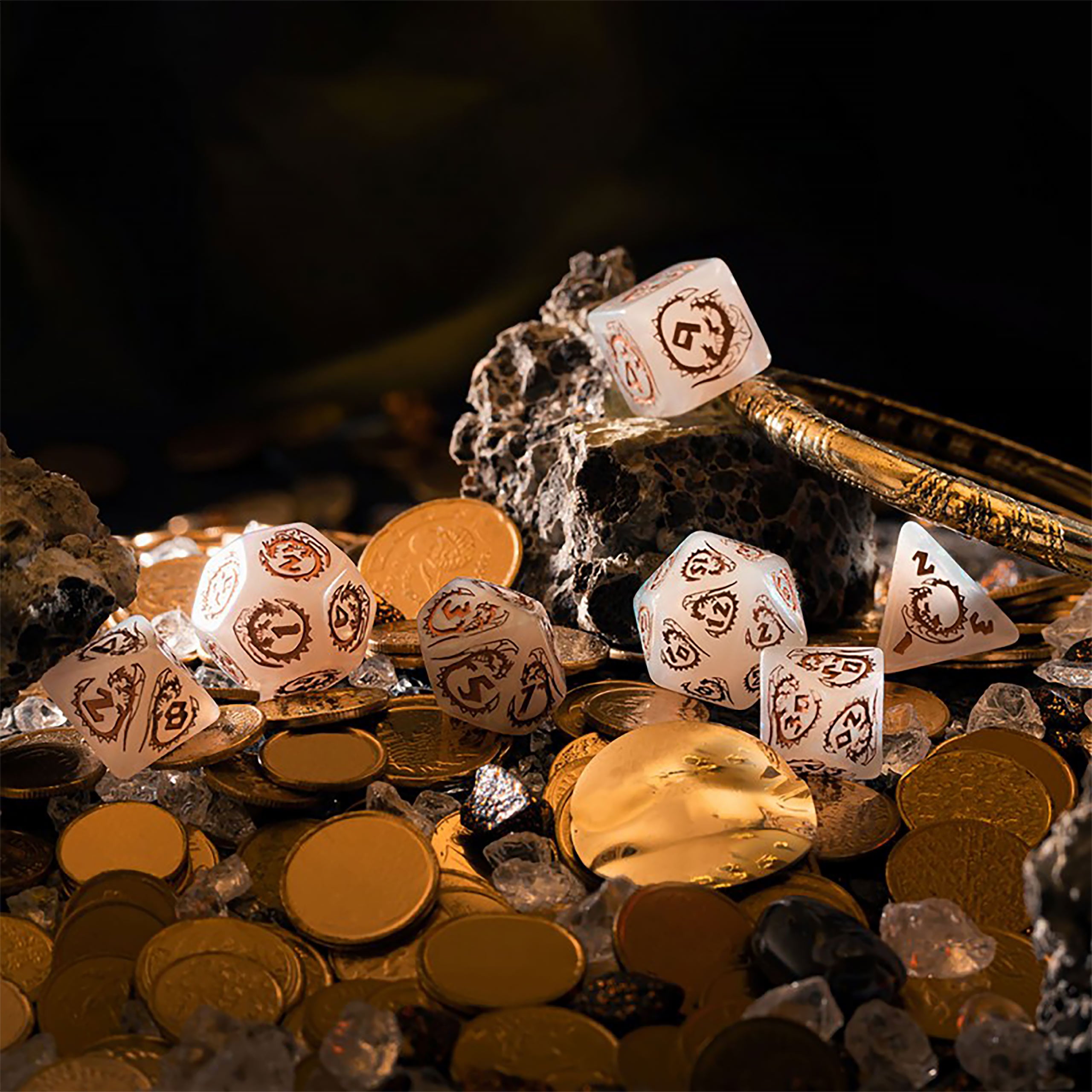Image produit Dragons - Set de dés Quartz RPG 7 pièces