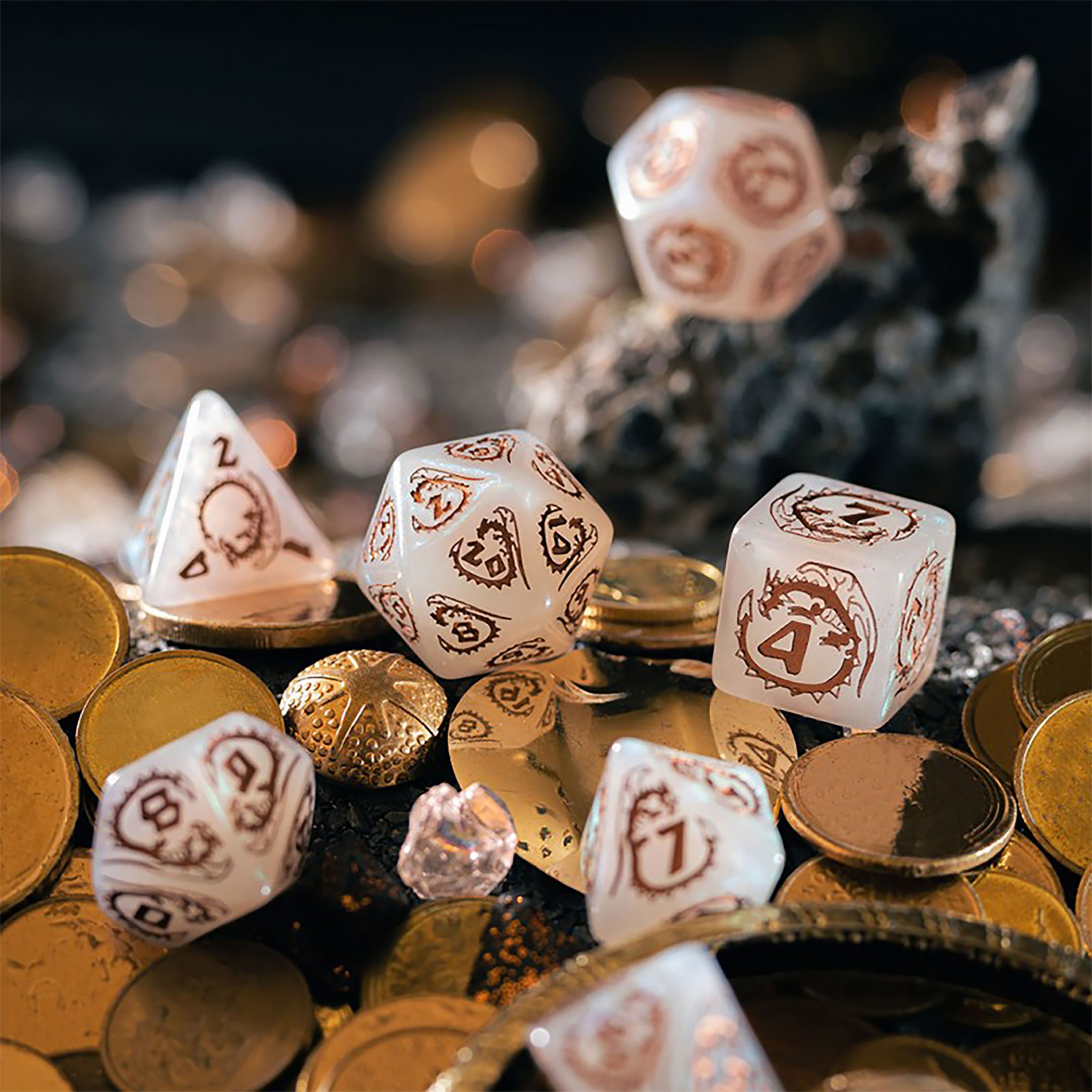 Image produit Dragons - Set de dés Quartz RPG 7 pièces