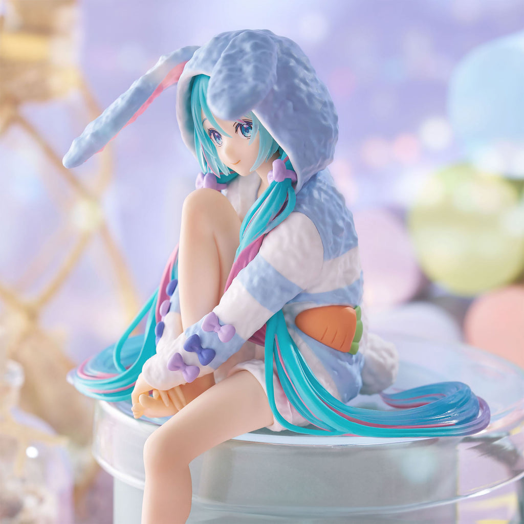Image produit Hatsune Miku - Miku Rabbit Ear Hood Pajama Blue Noodle Stopper Figurine