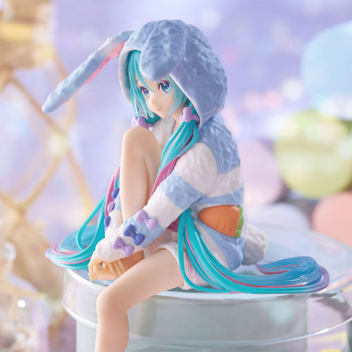 Image produit Hatsune Miku - Miku Rabbit Ear Hood Pajama Blue Noodle Stopper Figurine
