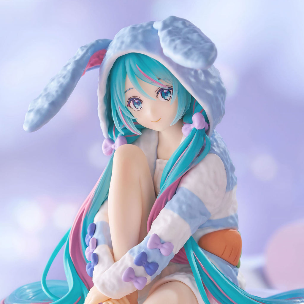 Image produit Hatsune Miku - Miku Rabbit Ear Hood Pajama Blue Noodle Stopper Figurine