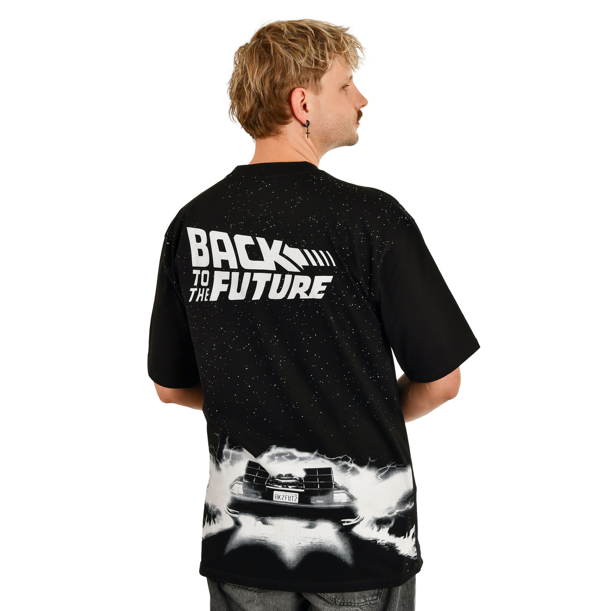 Image produit Retour vers le Futur - T-shirt oversize DeLorean noir
