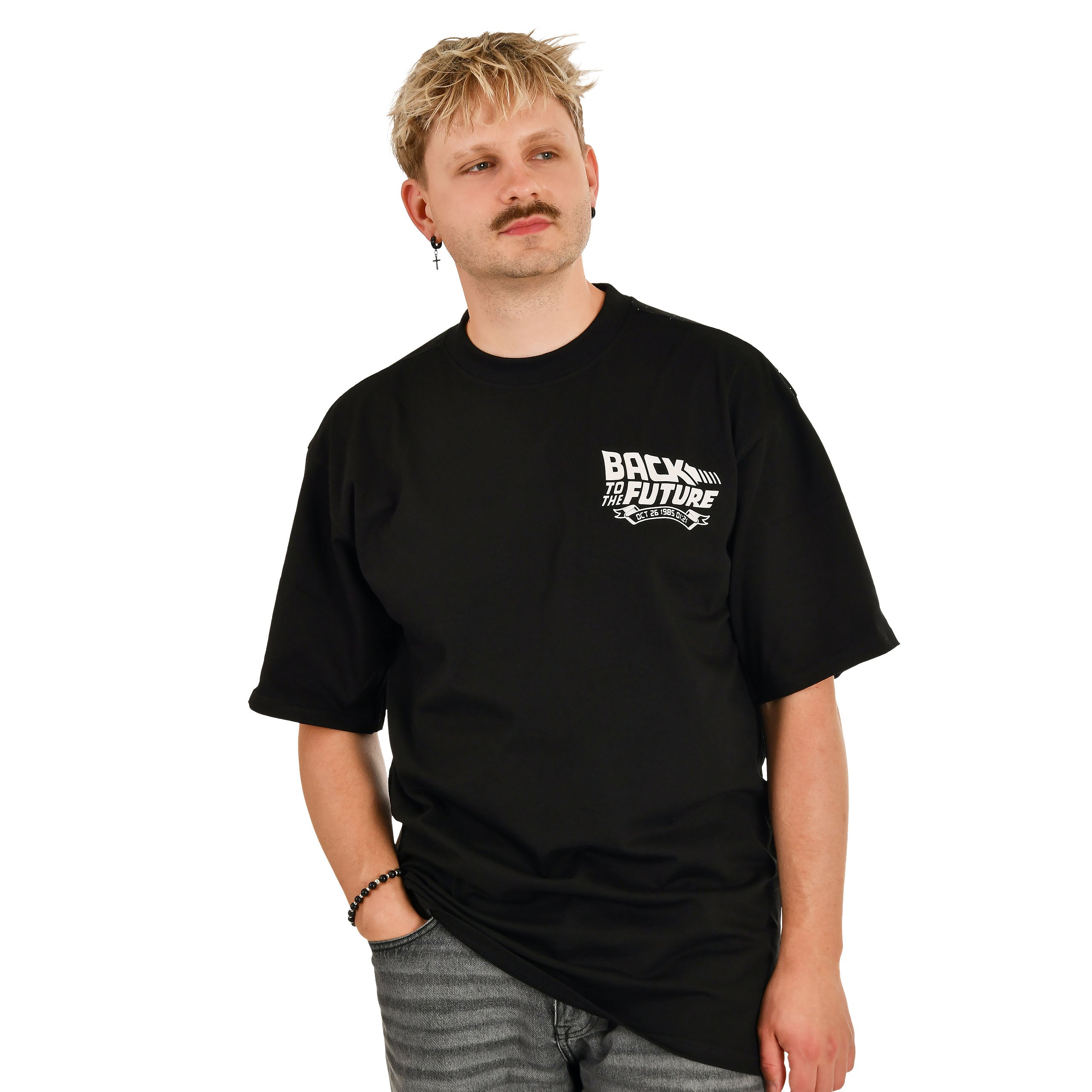 Image produit Retour vers le Futur - T-shirt oversize DeLorean noir
