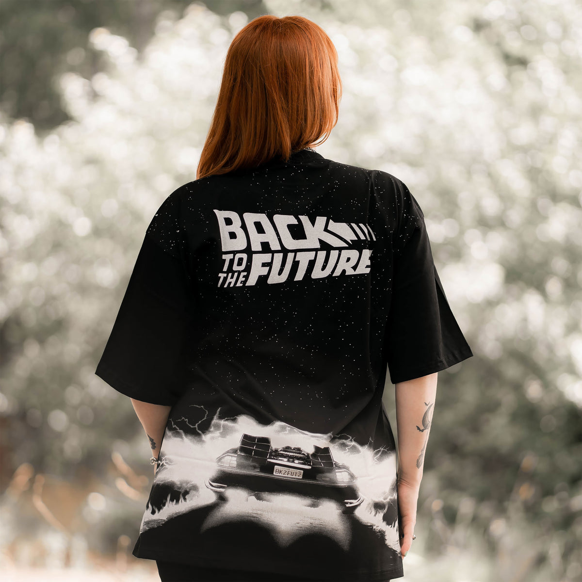Image produit Retour vers le Futur - T-shirt oversize DeLorean noir
