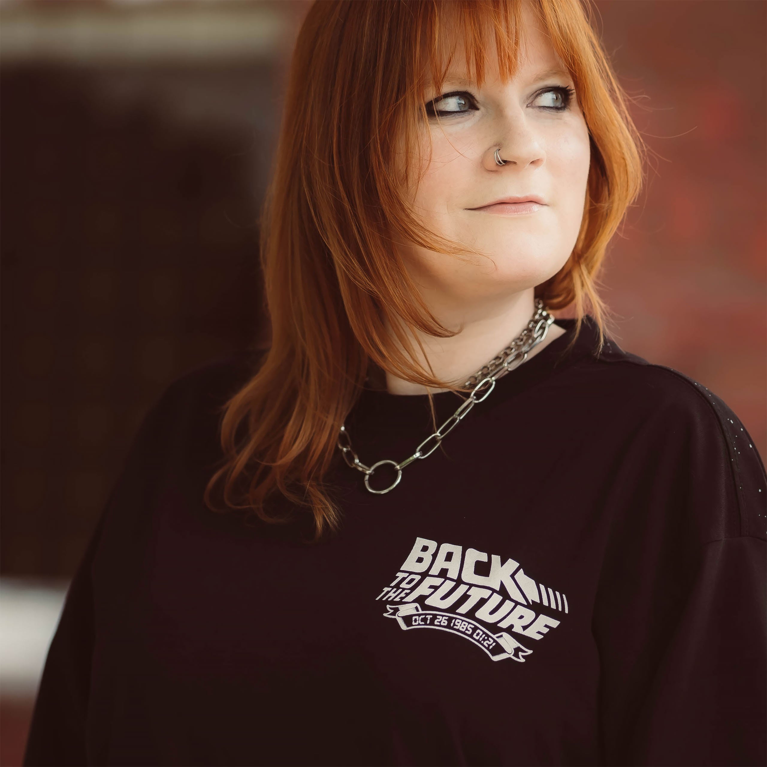 Image produit Retour vers le Futur - T-shirt oversize DeLorean noir