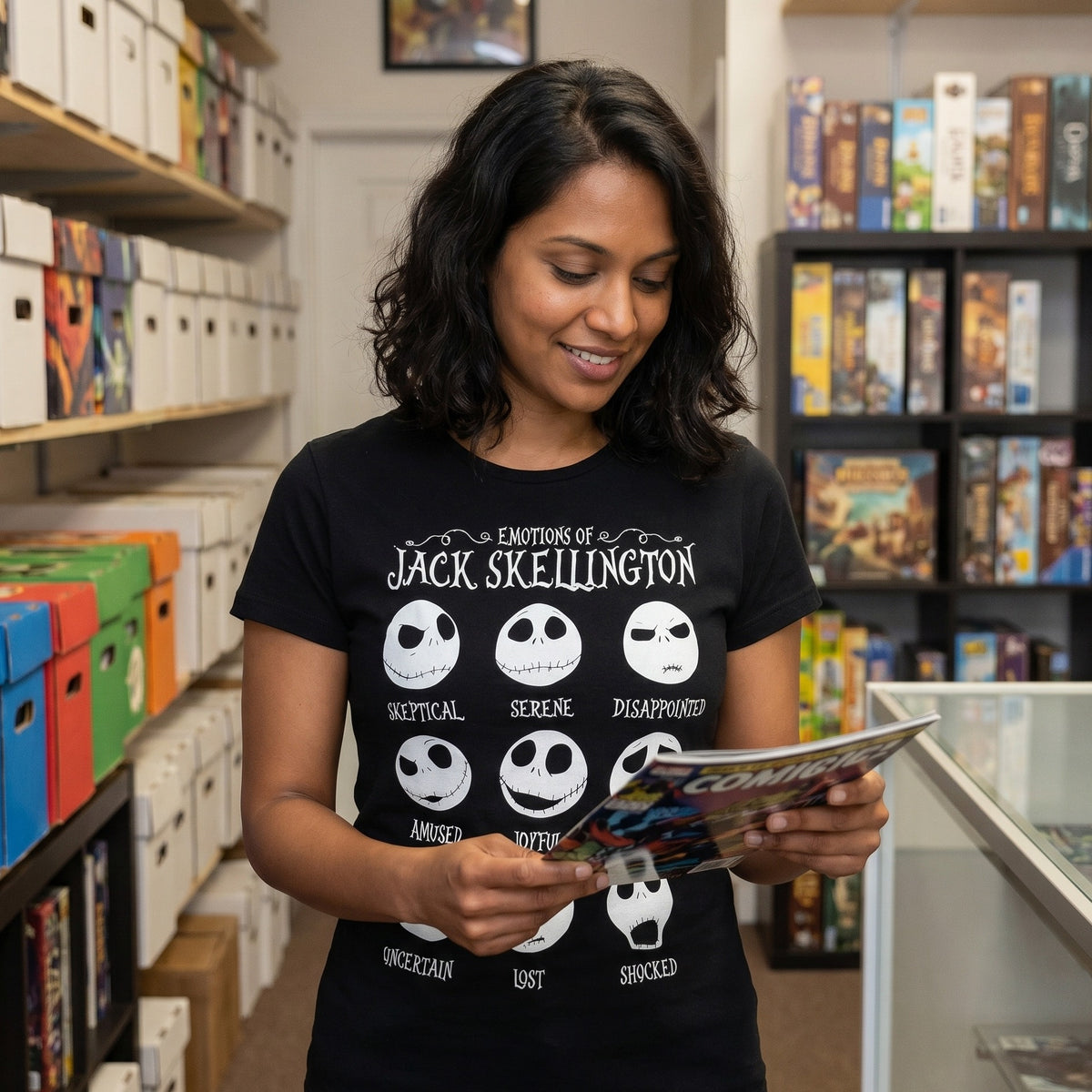 Image produit Nightmare Before Christmas - Jack Emotions T-Shirt Femme Noir