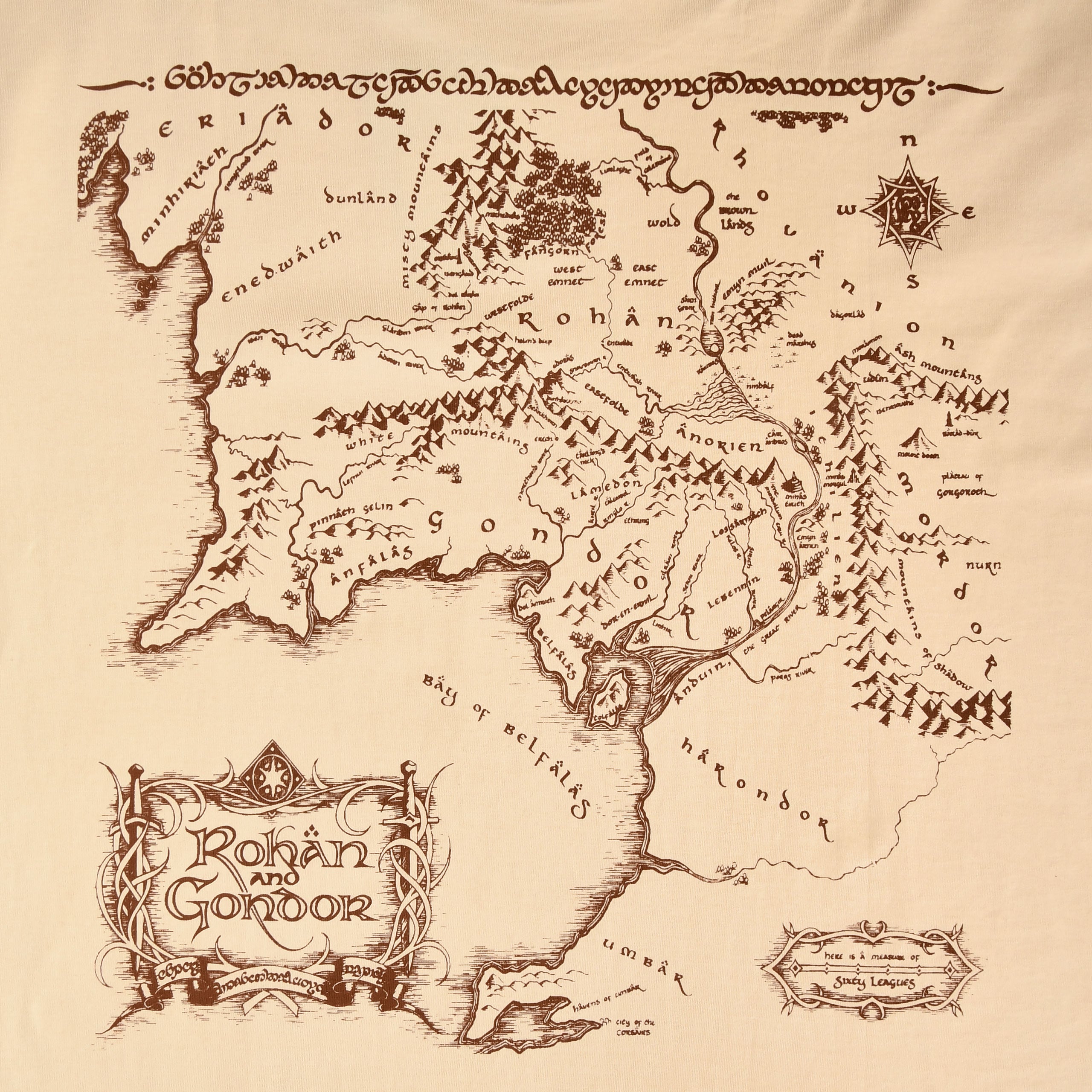Image produit Le Seigneur des Anneaux - T-shirt oversize beige Rohan et Gondor