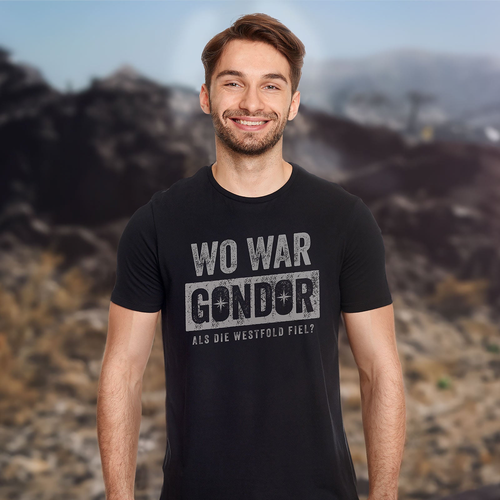 Image produit Où était T-shirt pour les fans du Seigneur des Anneaux noir