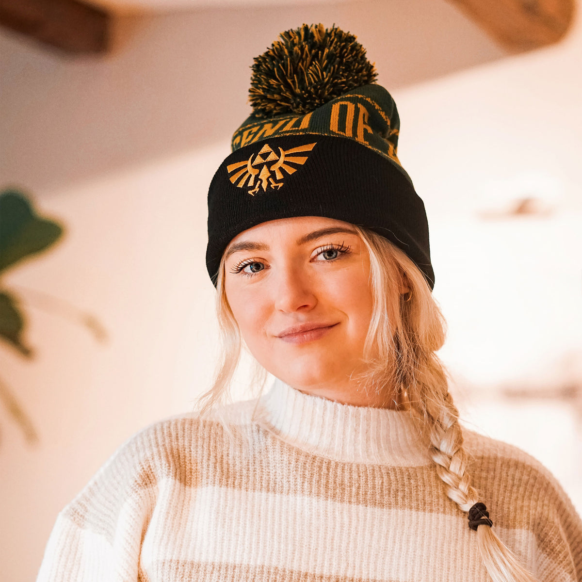 Image produit Zelda - Bonnet à pompon avec logo