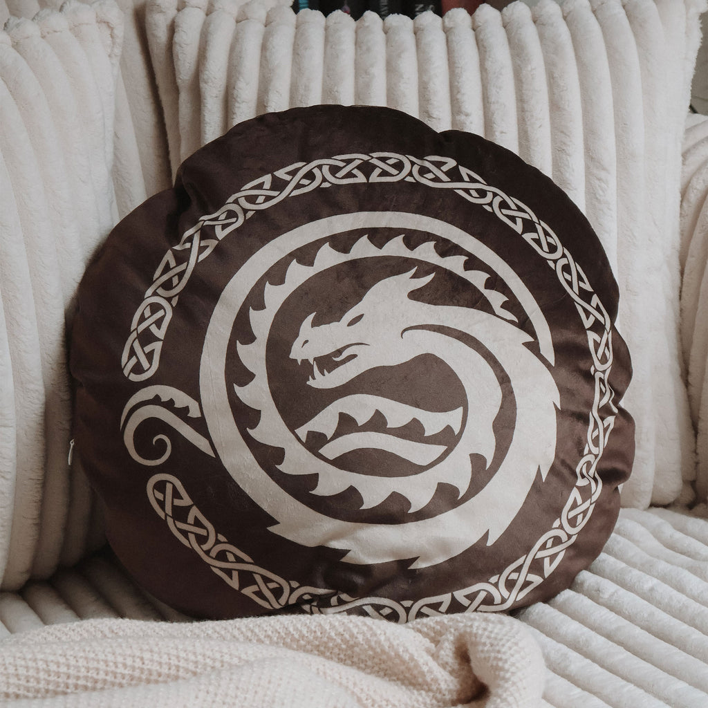 Image produit Dragons - Coussin logo marron