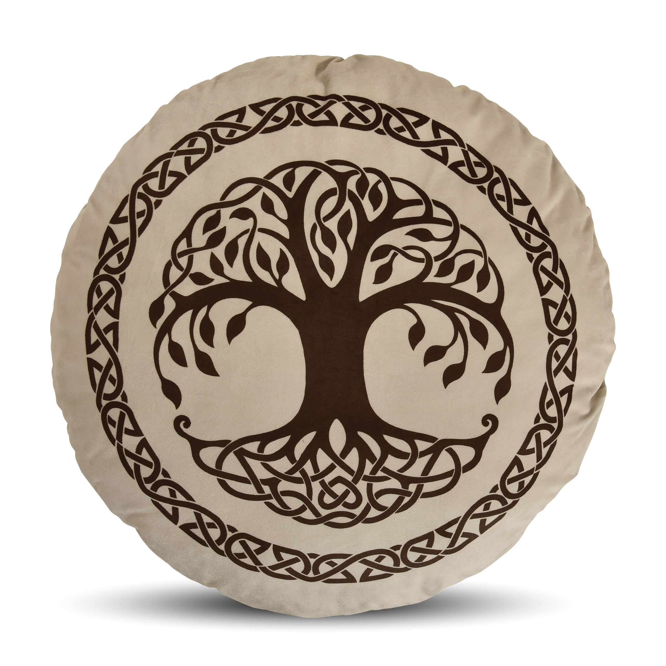 Image produit Dragons - Coussin symbole de l’Arbre-Monde Yggdrasil marron