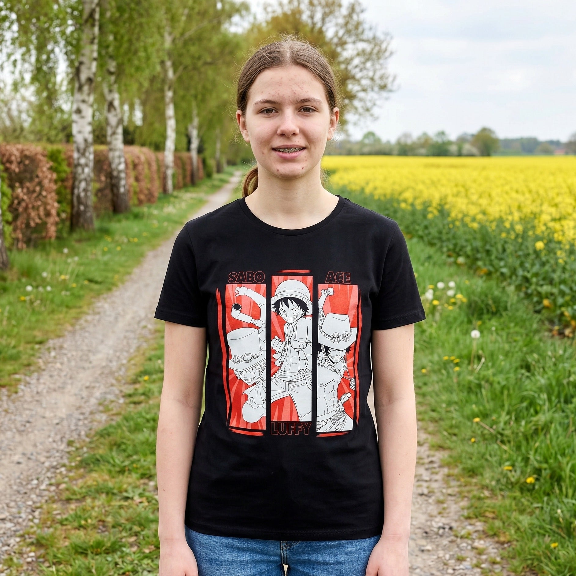 Image produit One Piece - T-Shirt Équipage noir