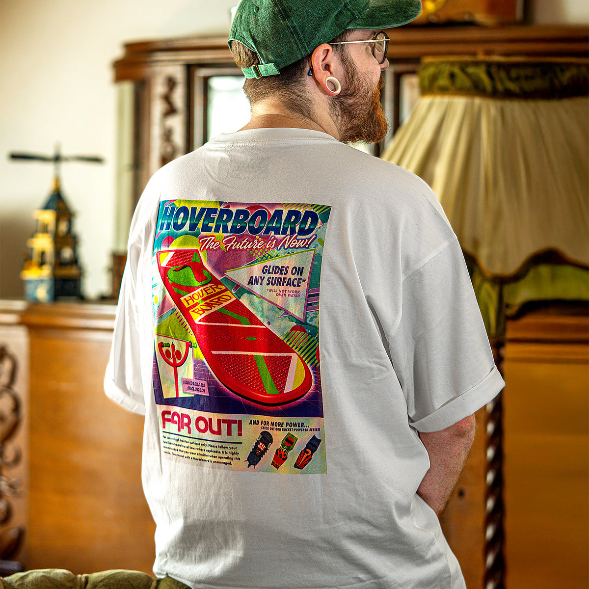 Image produit Retour vers le Futur - T-Shirt Oversize Hoverboard Blanc