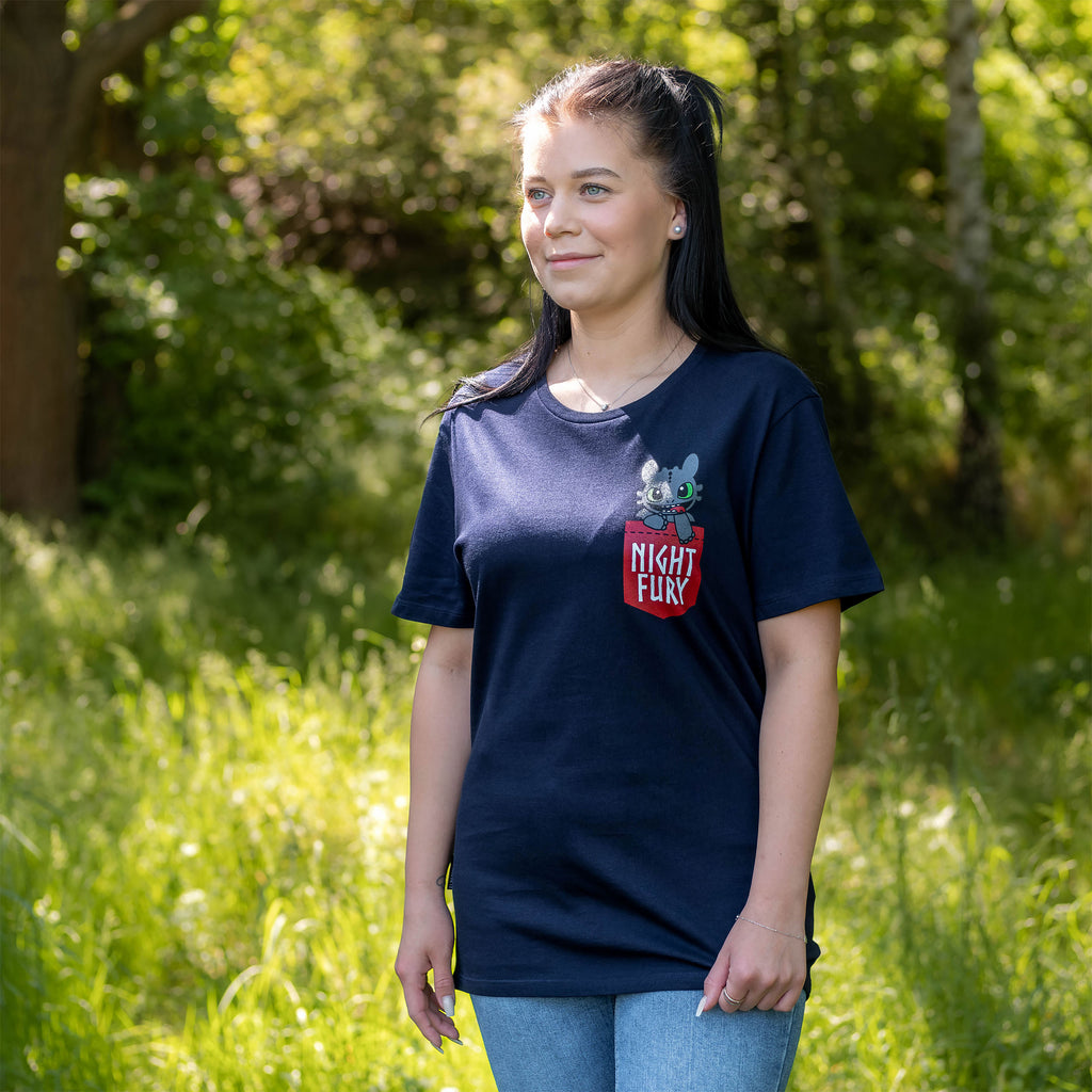 Image produit Dragons - T-Shirt de poche Night Fury bleu
