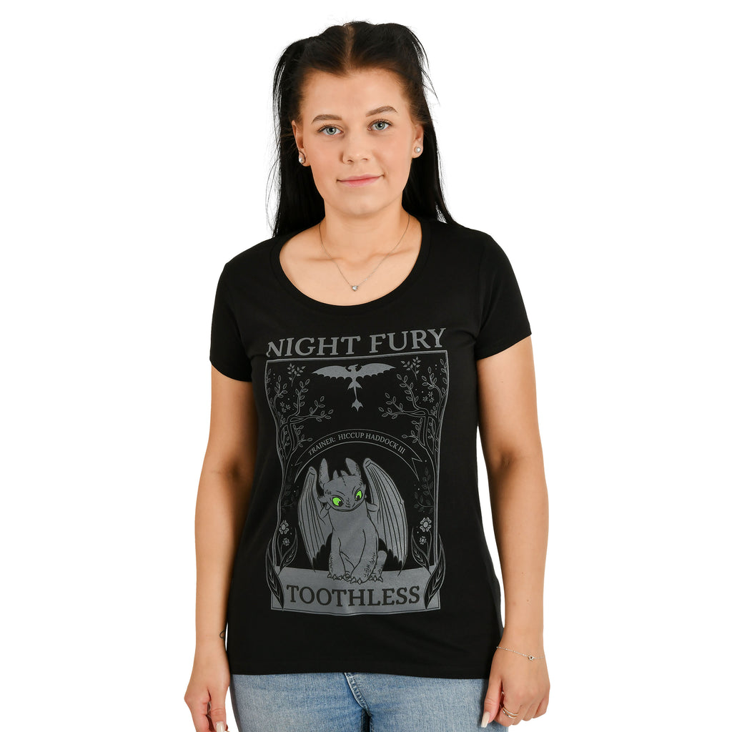 Image produit Dragons - T-shirt Femme Night Fury Noir