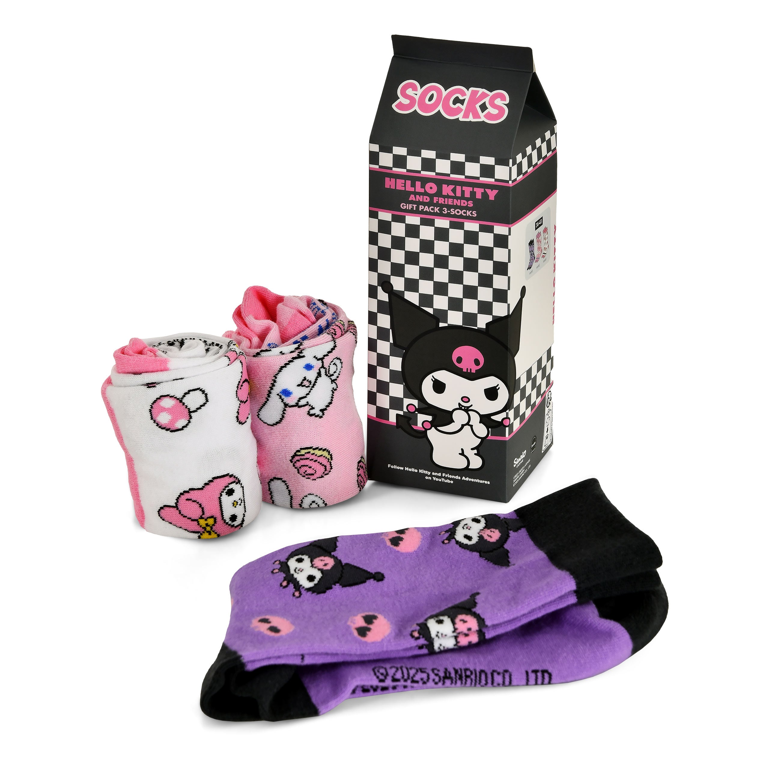 Image produit Sanrio - Hello Kitty and Friends lot de 3 paires de chaussettes en boîte cadeau
