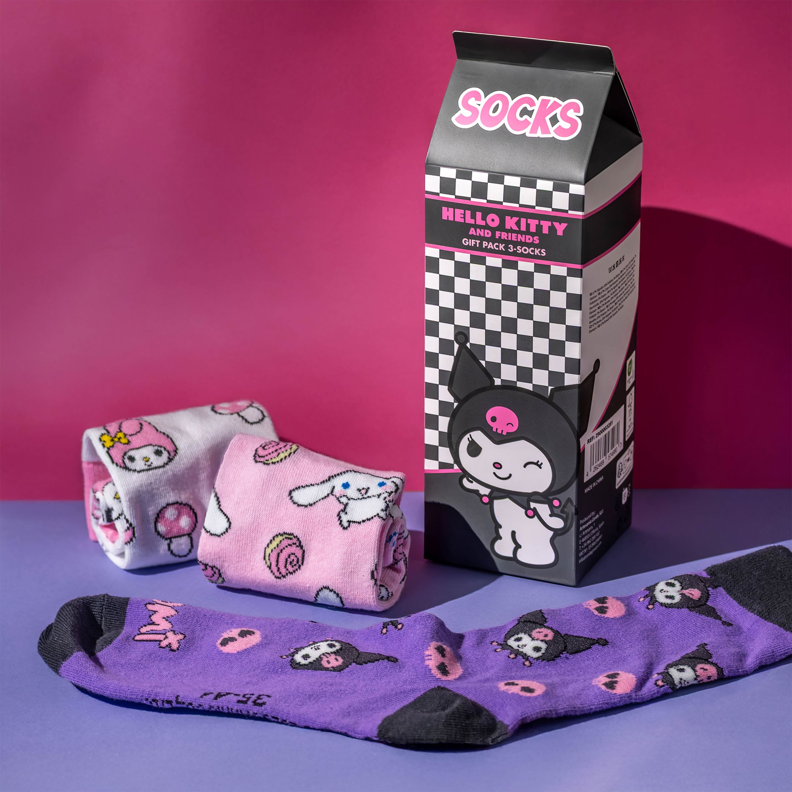 Image produit Sanrio - Hello Kitty and Friends lot de 3 paires de chaussettes en boîte cadeau