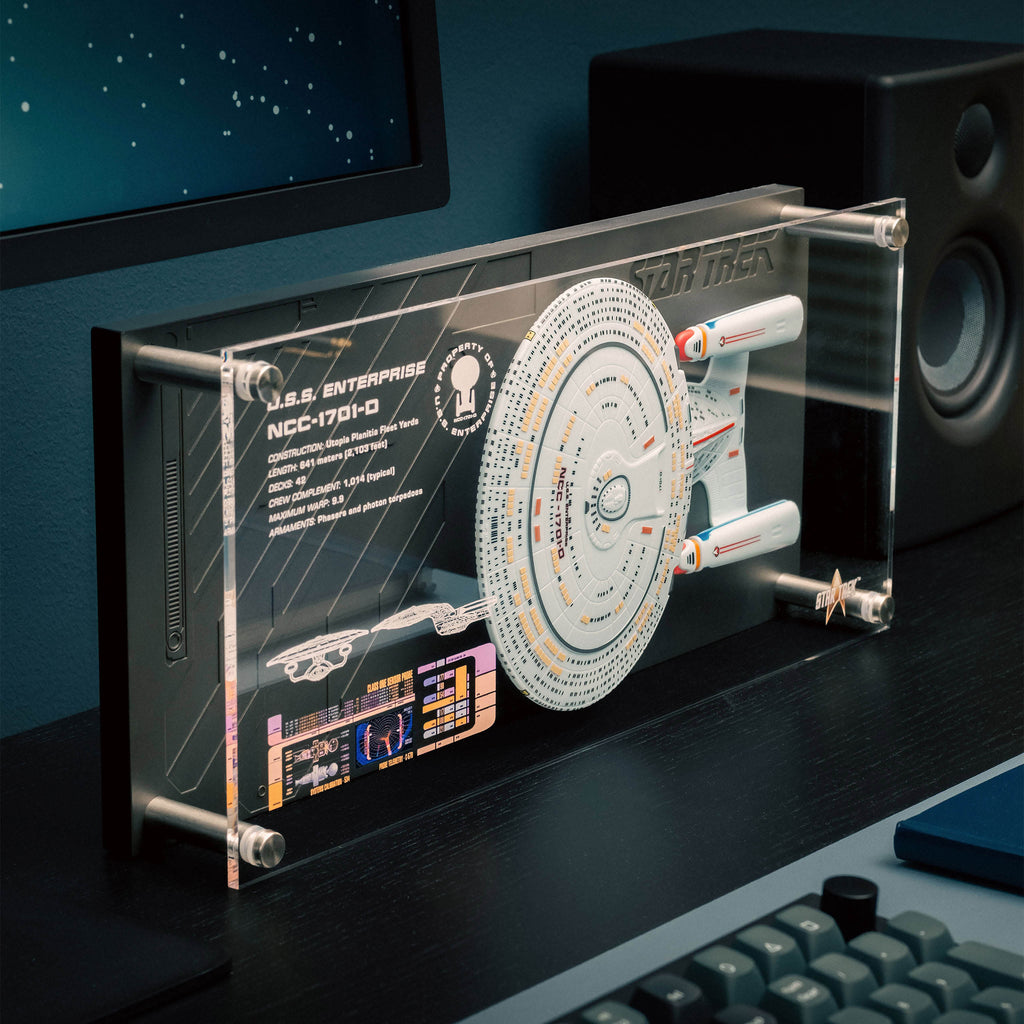 Image produit Plaque murale Enterprise NCC-1701-D avec réplique de modèle - Star Trek
