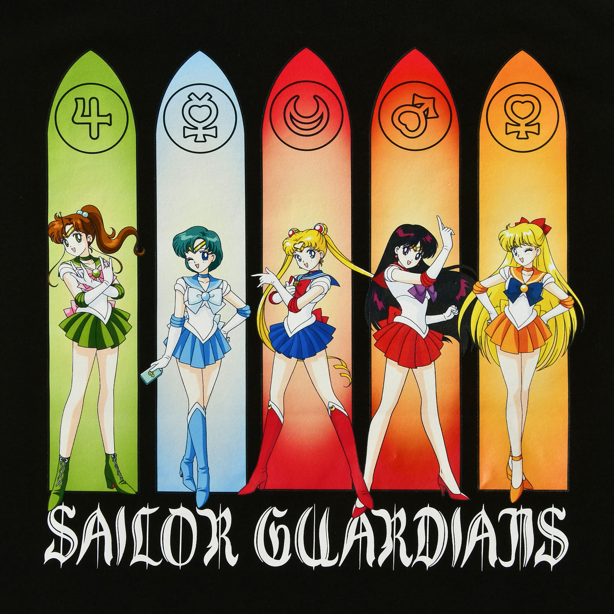 Image produit Sailor Moon - Sailor Guardians Inner Senshi T-shirt noir