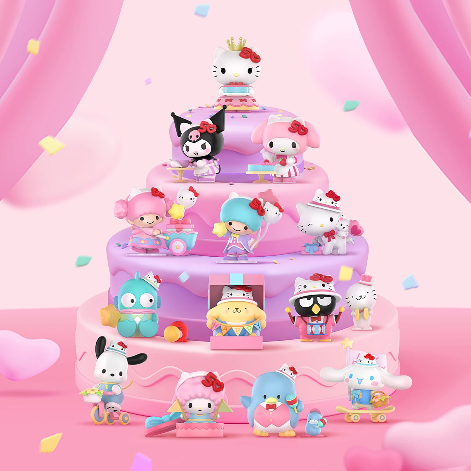 Image produit Sanrio - Personnages Hello Kitty 50e Anniversaire Série POP MART Figurine Mystère