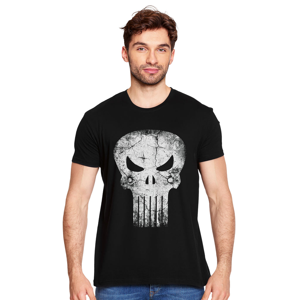 Image produit Punisher - T-shirt noir avec logo Skull Distress