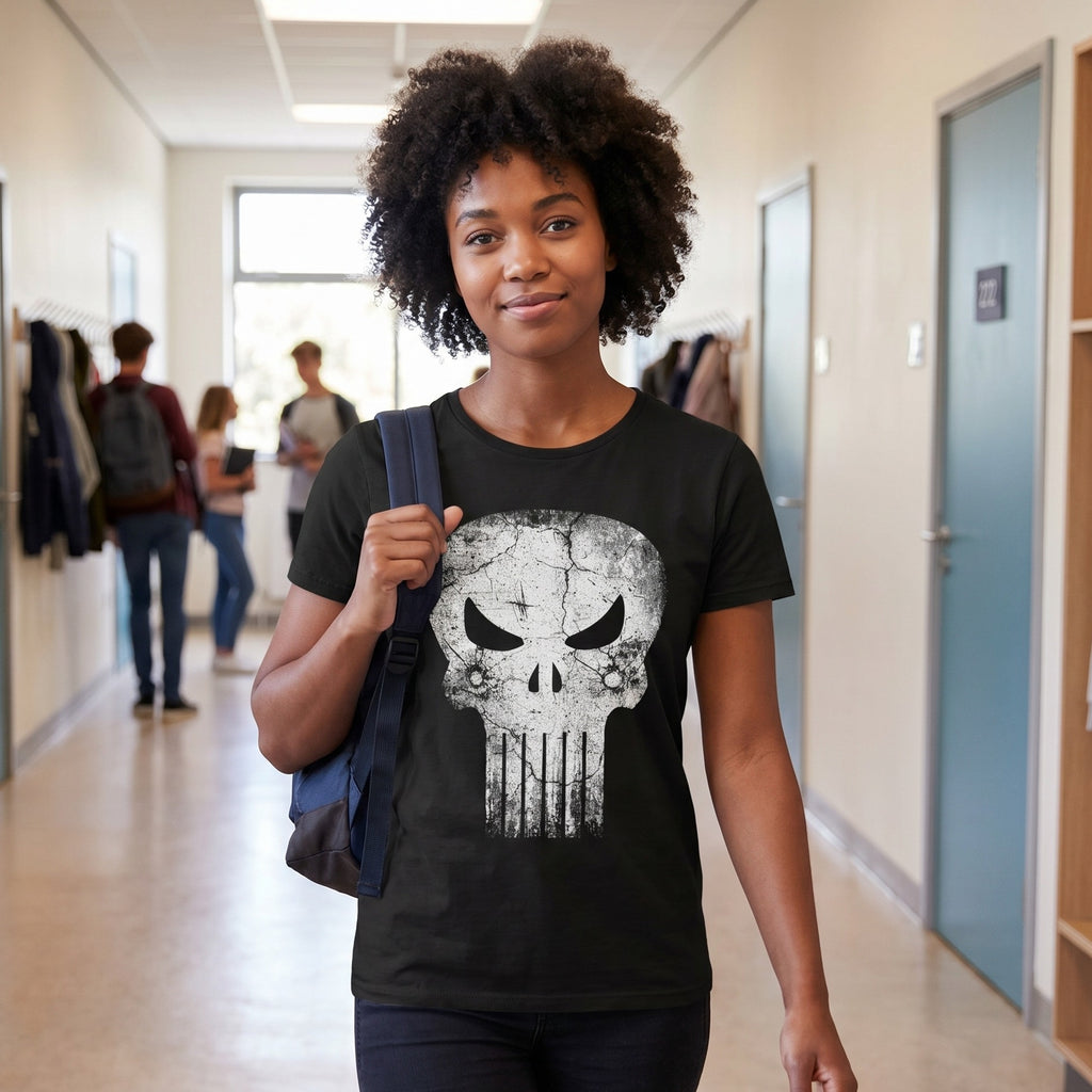 Image produit Punisher - T-shirt noir avec logo Skull Distress